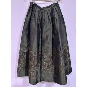 80s Vintage Oscar de la Renta Saks Silk Asian Taffeta Ballgown Ball Skirt Pocket